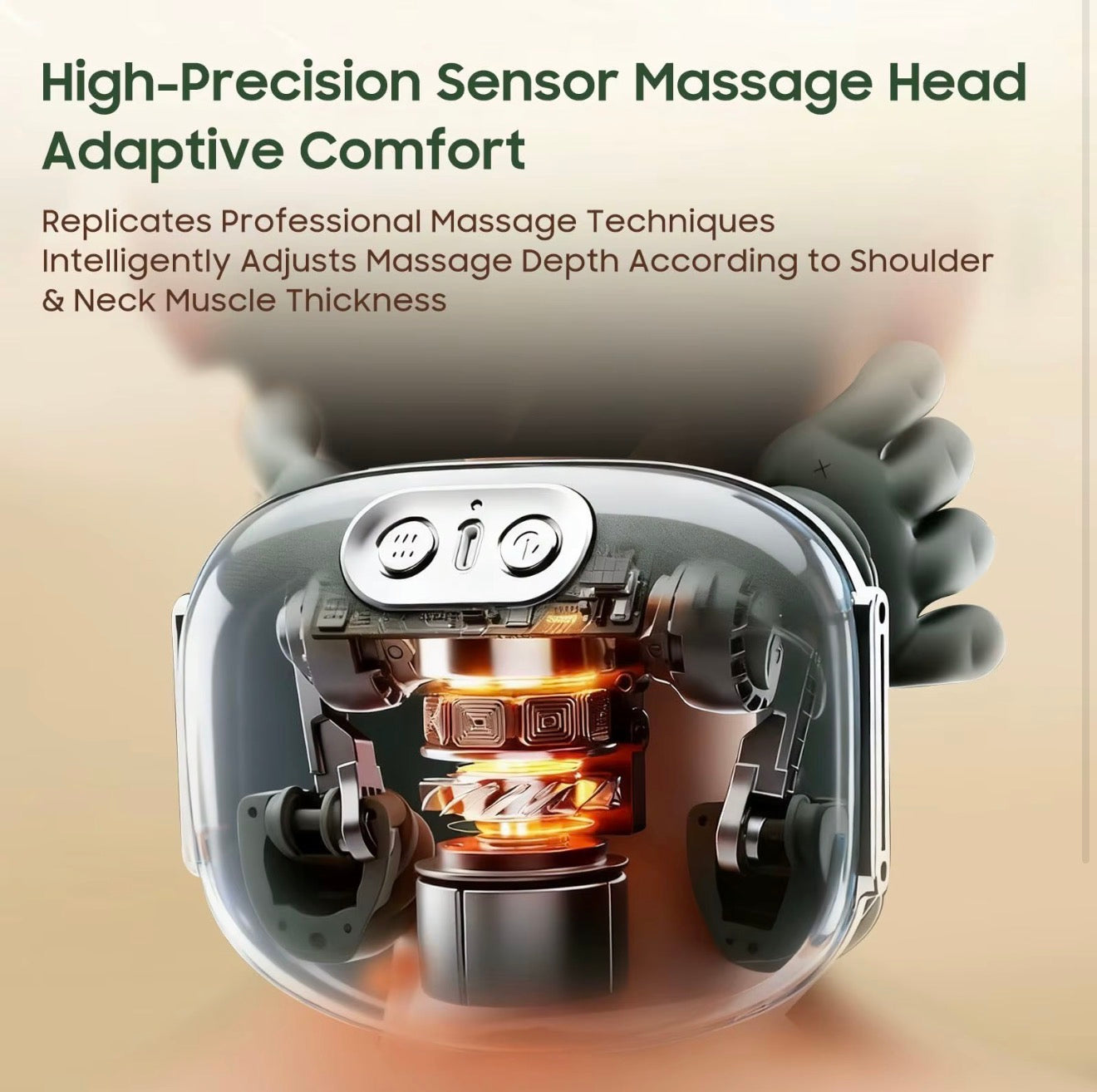 Green Finger Neck Shoulder Massager Wireless Neck Cervical Trapezius Kneading Massage Shawl Brushless Motor Neck masajeador