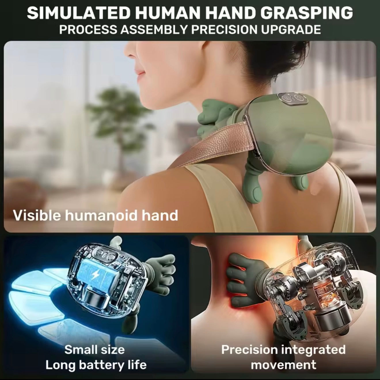 Green Finger Neck Shoulder Massager Wireless Neck Cervical Trapezius Kneading Massage Shawl Brushless Motor Neck masajeador