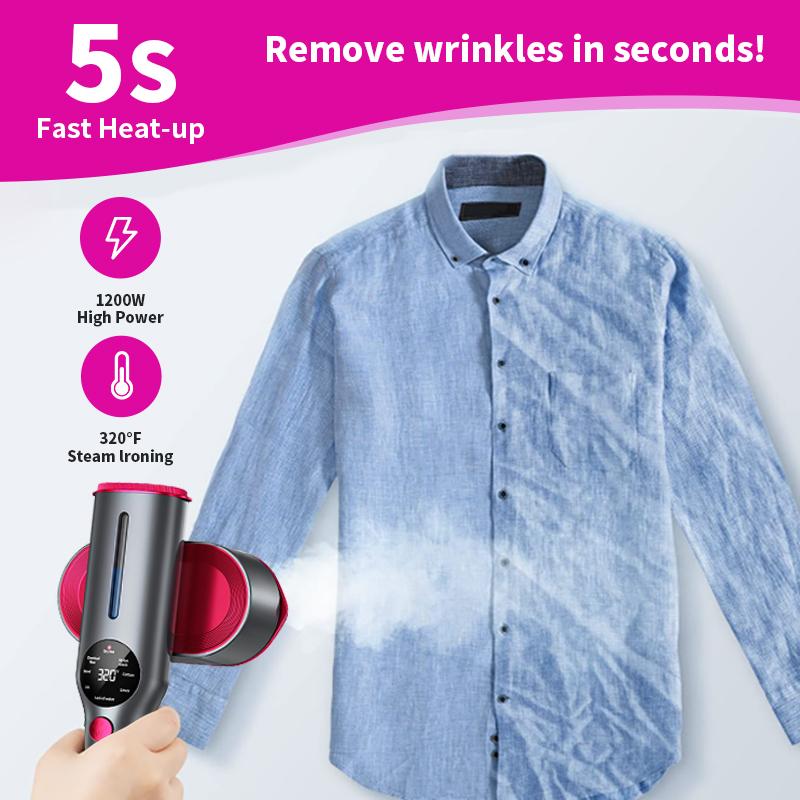 2-in-1 Garment Steamer & Iron – 1200W Fast Heat Portable Travel Steamer