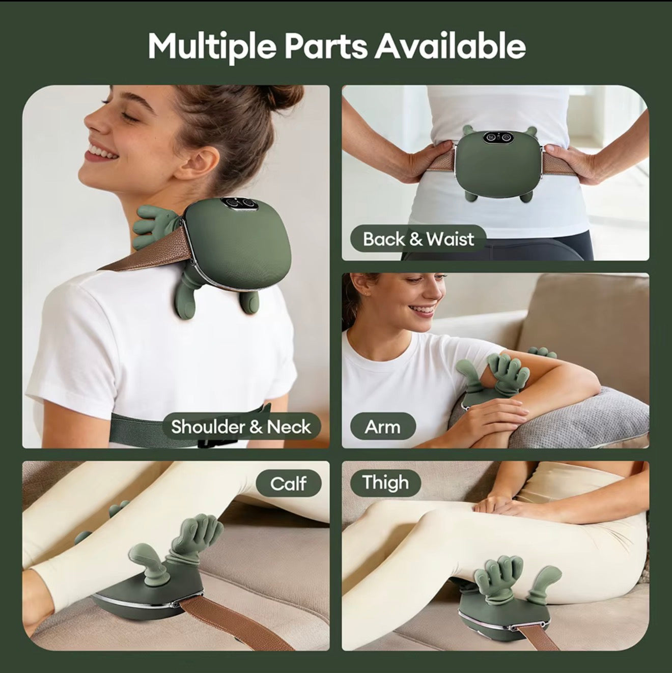 Green Finger Neck Shoulder Massager Wireless Neck Cervical Trapezius Kneading Massage Shawl Brushless Motor Neck masajeador