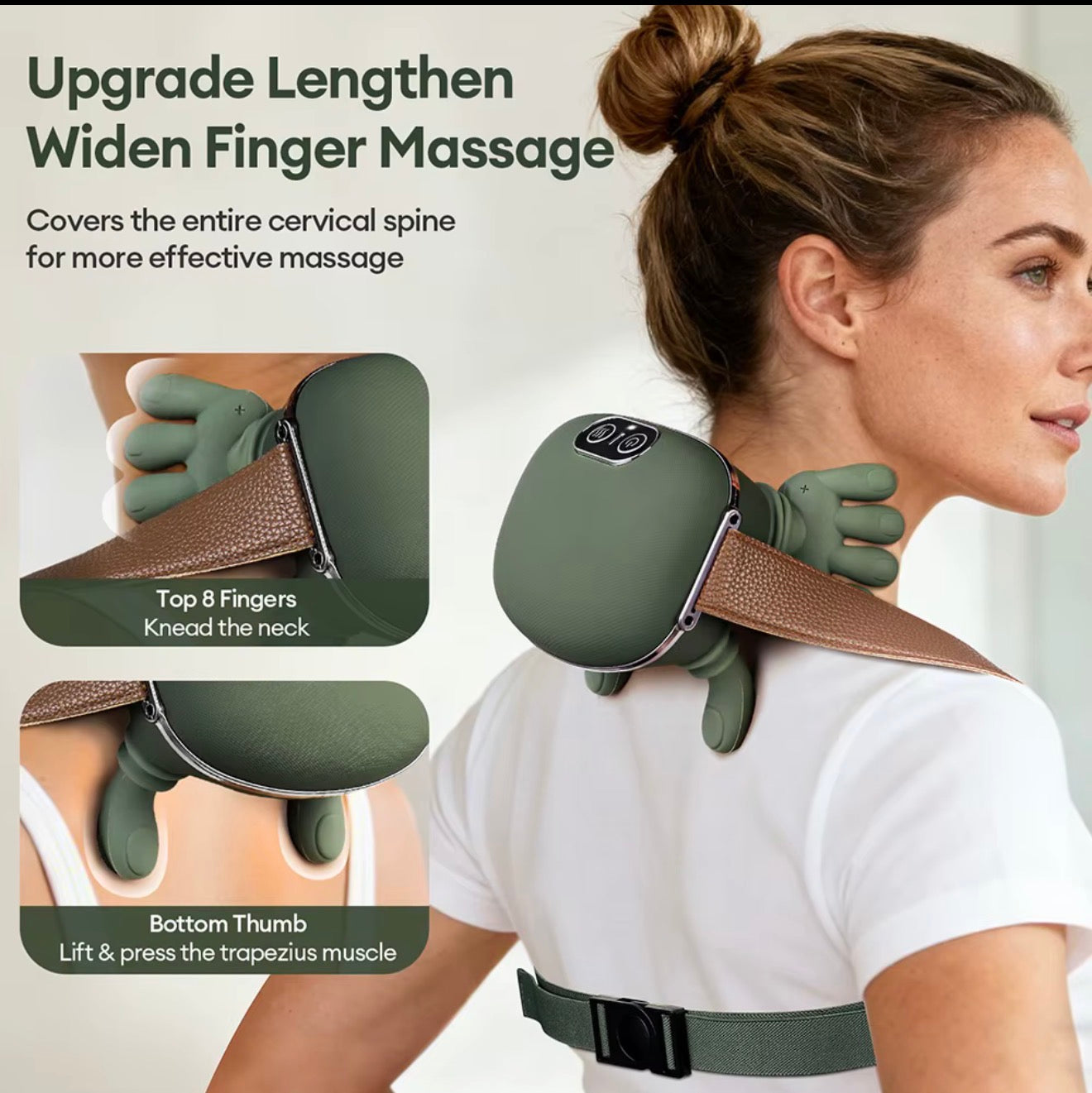 Green Finger Neck Shoulder Massager Wireless Neck Cervical Trapezius Kneading Massage Shawl Brushless Motor Neck masajeador