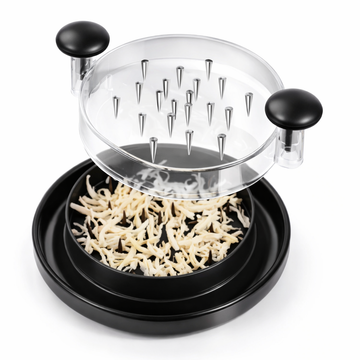 Chicken Shredder with Transparent Cover: Large Anti-Slip Rotating Tool for Chopping Chicken, Beef