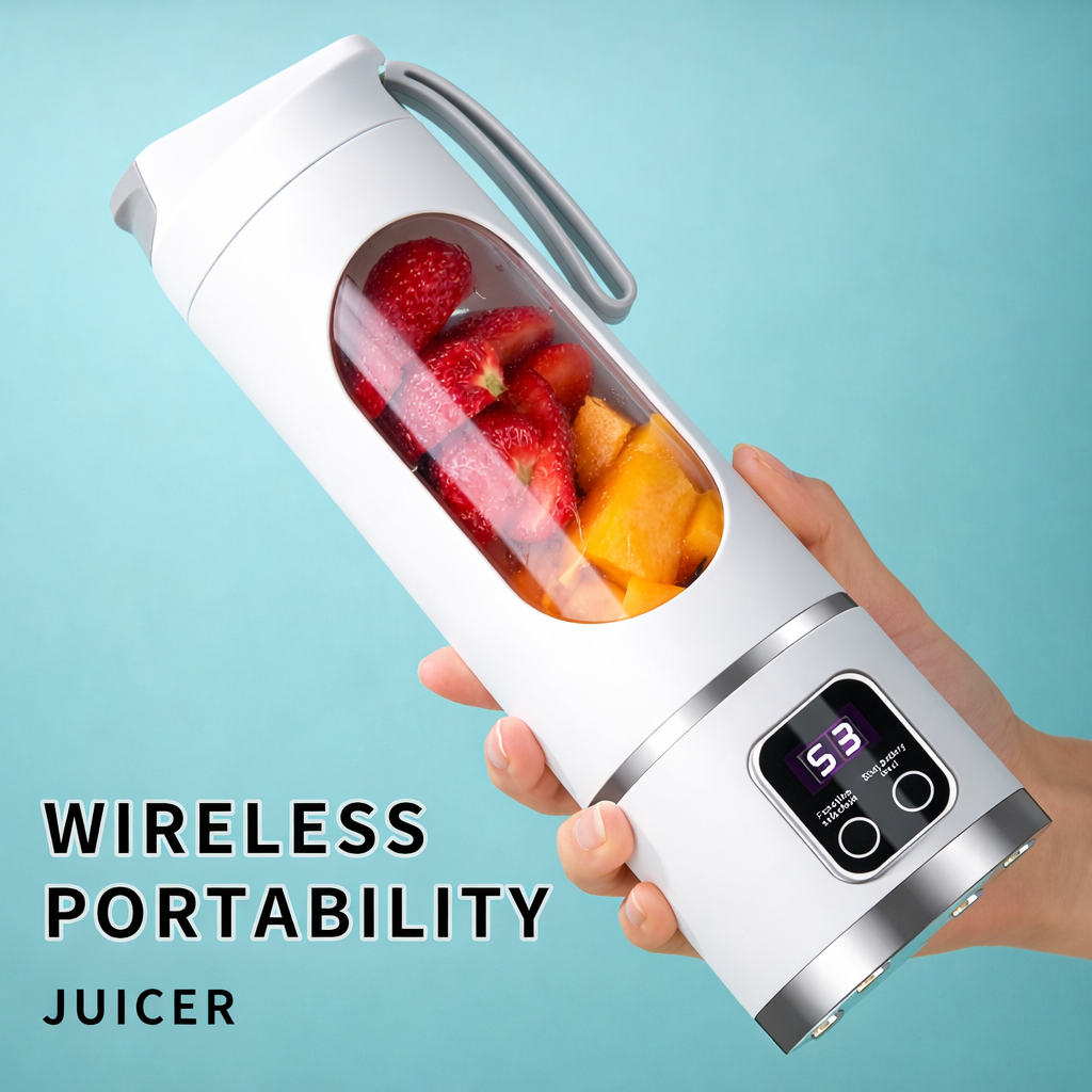 Portable Fruit Juicer 450ml Capacity 3 Gears USB Rechargeable Blender Ice Crusher