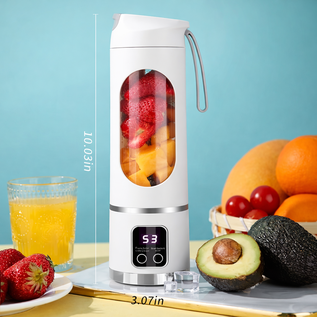 Portable Fruit Juicer 450ml Capacity 3 Gears USB Rechargeable Blender Ice Crusher