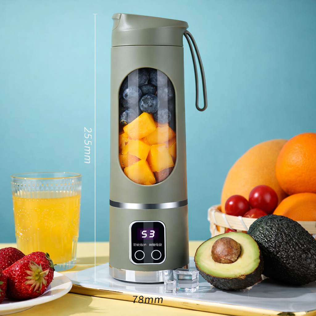 Portable Fruit Juicer 450ml Capacity 3 Gears USB Rechargeable Blender Ice Crusher