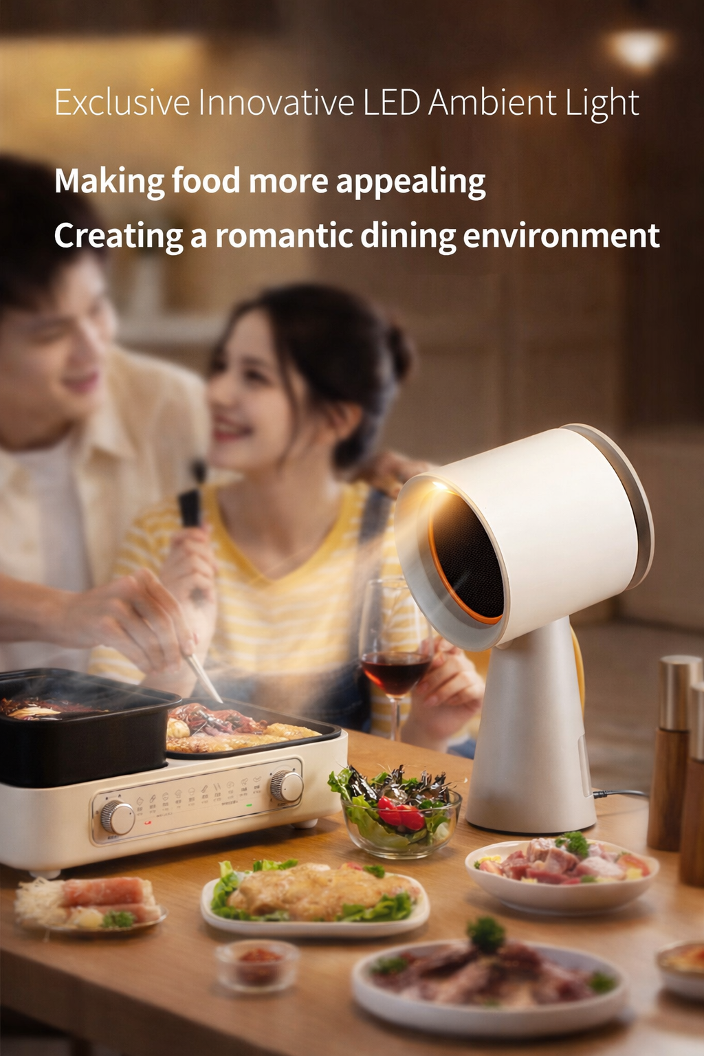 Portable Extractor Fan Small Desktop Range Hood for Outdoor and Hotel Use for Household Kitchen and Barbecue