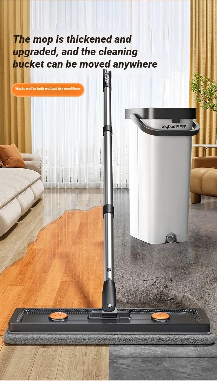 Flat Square Mop 33cm JOYBOS Washing and Squeeze Cleaning System Floor Scraper Mops With Bucket Set For Living Room Toilet Home