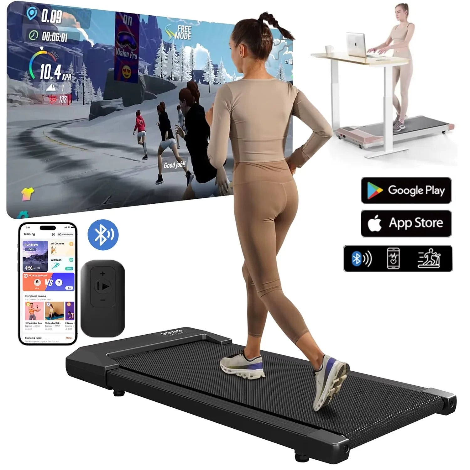 Walking Pad LCD Digital Data Display 2in1 Walking Running Fitness Exercise Machine
