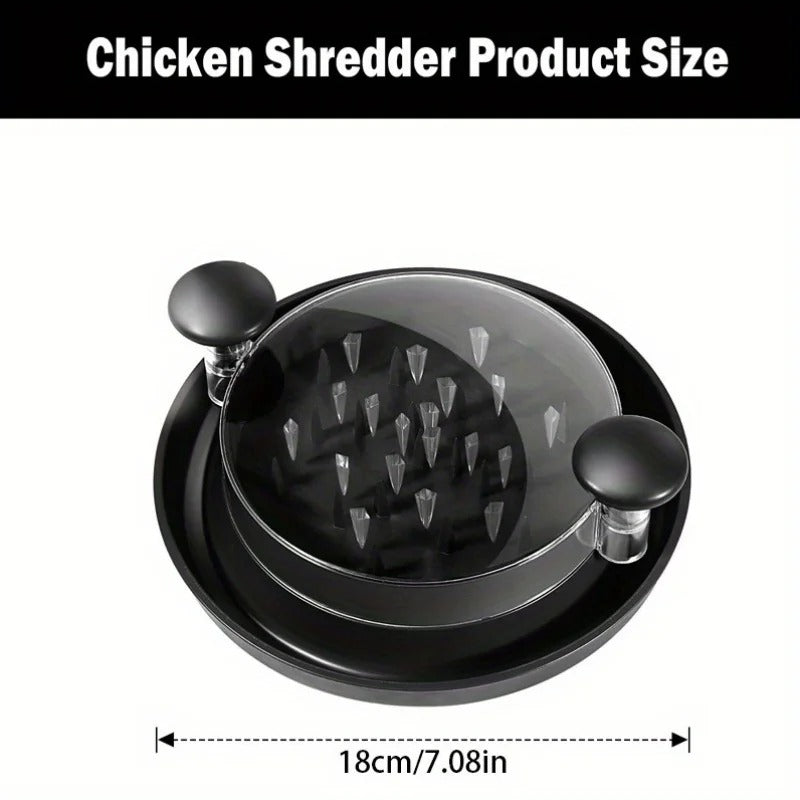 Chicken Shredder with Transparent Cover: Large Anti-Slip Rotating Tool for Chopping Chicken, Beef